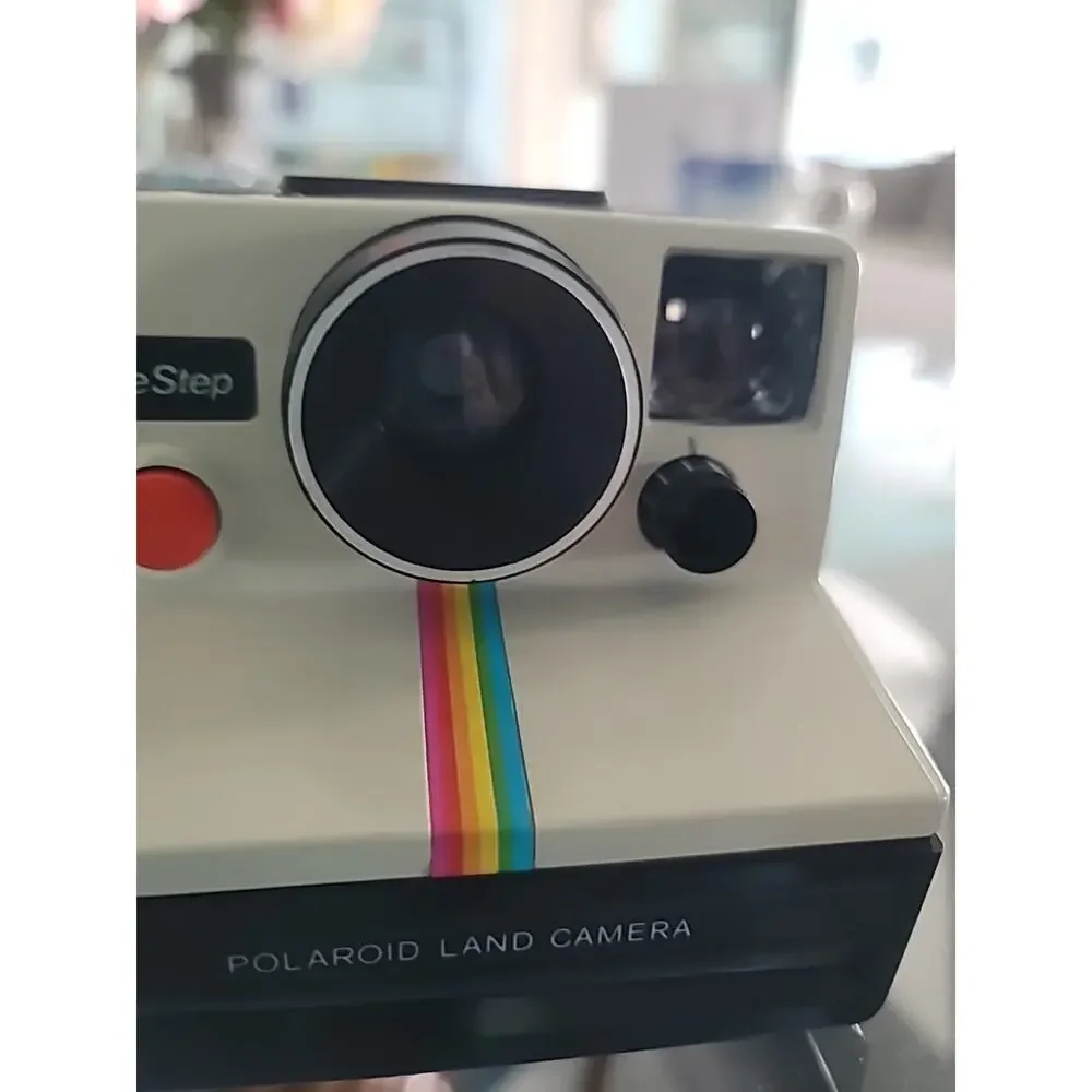 Polaroid One Step SX-70 White Land Camera Case w/Strap Rainbow Stripe Untested - Picture 2 of 15